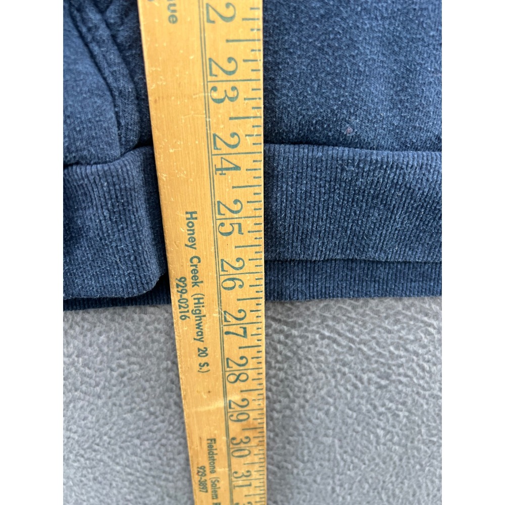 Marine Layer Sweatshirt Mens L Blue Rainbow Stripe Shoulder Pullover Hoodie - Picture 6 of 11